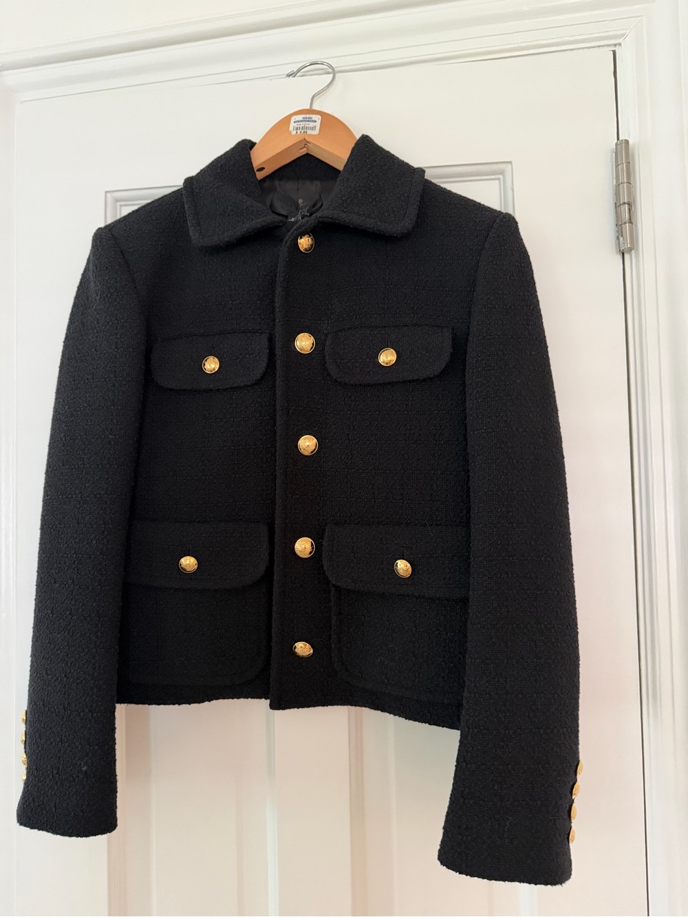 Nili Lotan Navy Wool Military-Style Button Jacket
